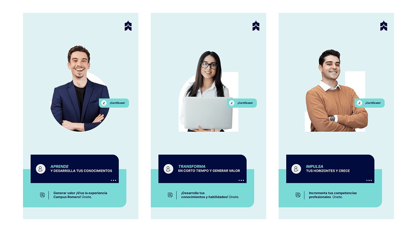 Campus Romero — Mockups de piezas gráficas y publicitarias ¡Certifícate!